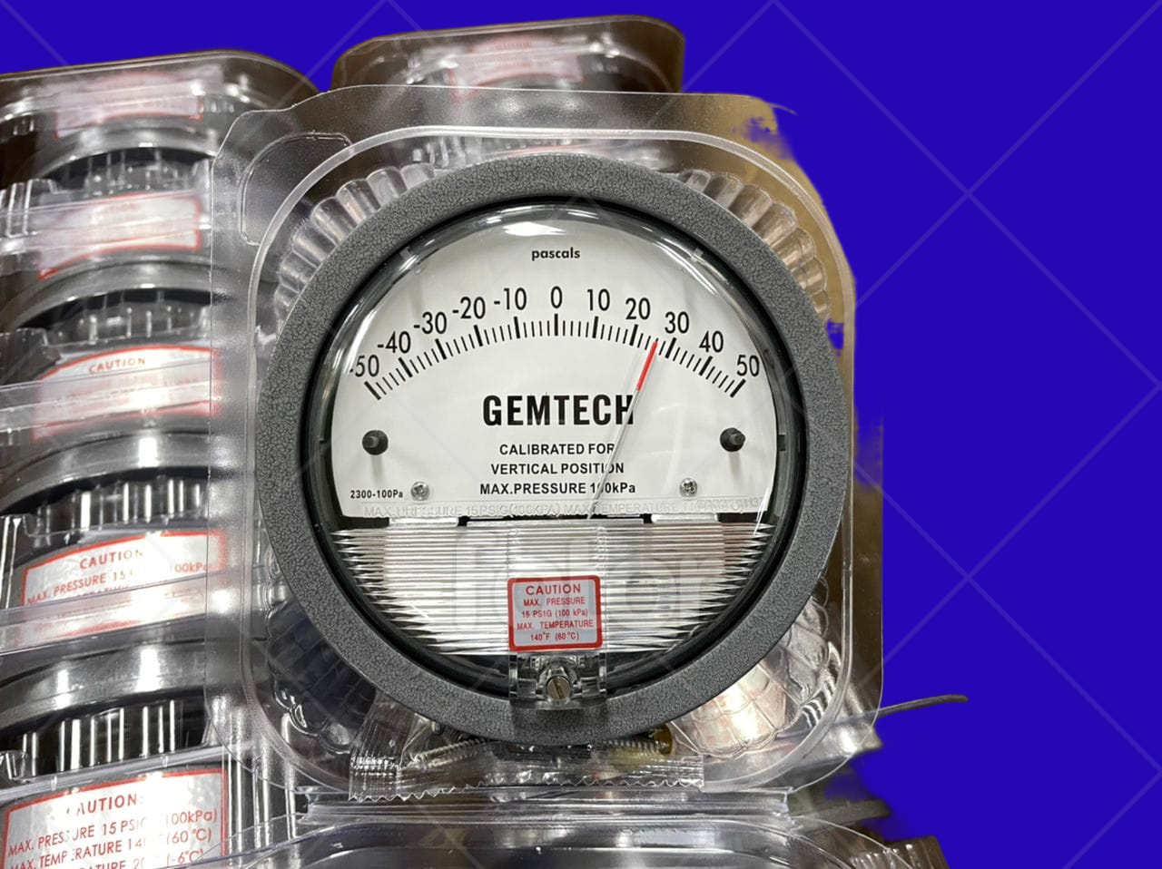 GEMTECH Differential Magnehelic Pressure Gauge Range 0-10 Inches