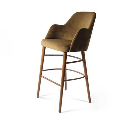 wooden legs bar cushion Restaurents cafe chair