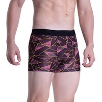 Maroon Abstract Printed Trunk Underwear - Bamboo Fiber, Sizes S-xl, Maroon Color, Mid Rise Boxer Brief Style, Pack Of 3 Pieces, Long Lasting Colors