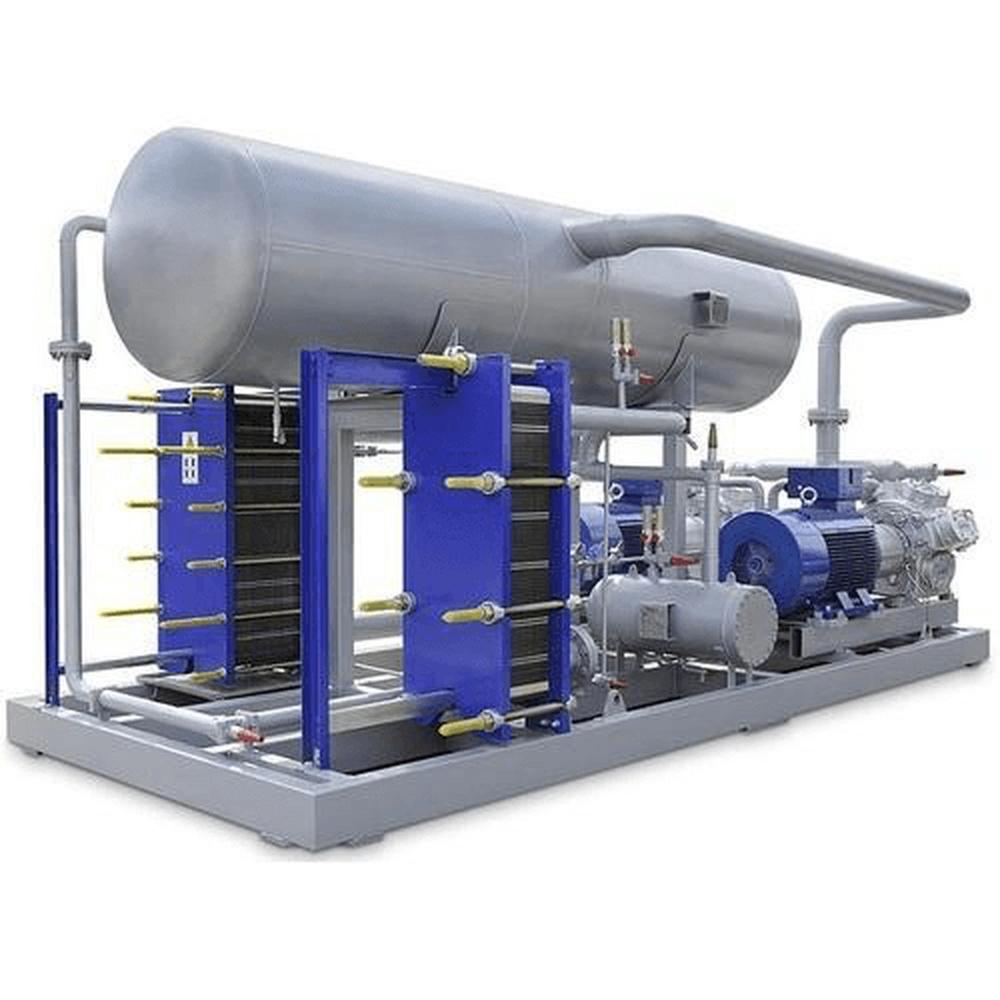 Ammonia Chillers - Compact Skid-Mounted Design, Highly Efficient Natural Refrigerant NH3, Wide Operating Temperature Range - Suitable for Pharmaceutical, Food Processing, and HVAC Applications