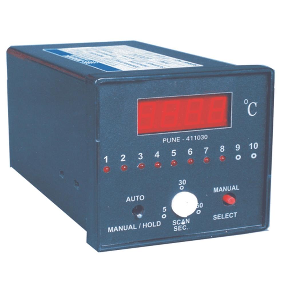 Multi Channel Temperature Indicator - RTD Pt 100/1000 Input, 420 mA Pressure Transmitter | Blue LED Display, Industrial Usage, Potential Free Change Over Contacts