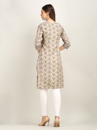 Grey magic print v paturn kurti with dupatta P6