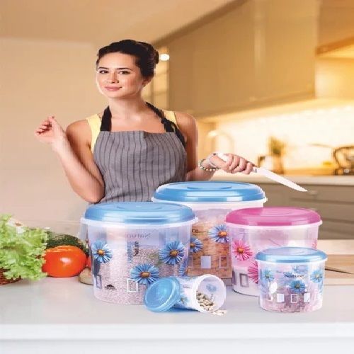 Plain Round Plastic Air Tight Container, For Food Storage, Capacity: 2kg