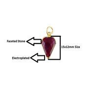 Amethyst Gemstone Diamond Shape 15x12mm Electroplated Charm