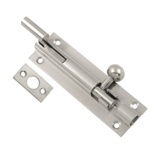Marble Tower Bolt - Fully Brass, 3x3/8 to 12x3/8 inches Sizes, Silver Finish | Industrial Use, Decorative Marble Knob for Enhanced Security