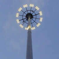 Polygonal High Mast Pole - Color: Silver