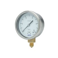 Ms Casing Internal Brass Pressure Gauge - Brass Material, Surface Mount Type, Black Color | Measures Pressure Of Gas, Oil, Steam, Water