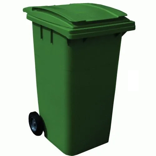 Portable Plastic Dustbin - Color: Green