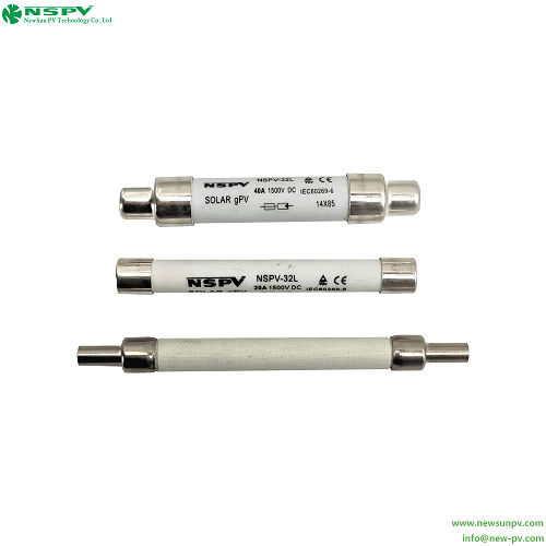 White Nspv Solar 1500Vdc Fuse 15A 20A 25A 40A Gpv Photovoltaic Fuse For Solar System Protection