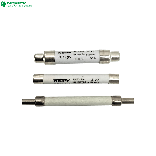 NSPV Solar 1500VDC Fuse 15A 20A 25A 40A gPV Photovoltaic Fuse Link Solar Fusible Link For Solar System Protection