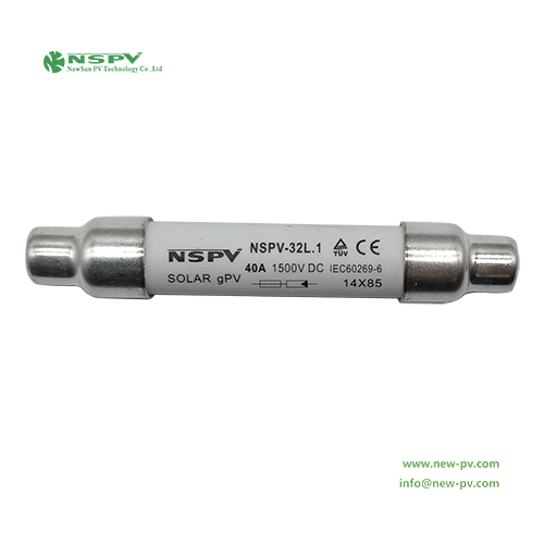 NSPV Solar 1500VDC Fuse 15A 20A 25A 40A gPV Photovoltaic Fuse Link Solar Fusible Link For Solar System Protection