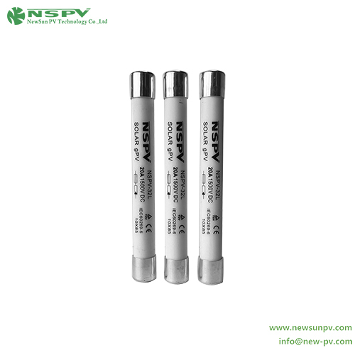 NSPV Solar 1500VDC Fuse 15A 20A 25A 40A gPV Photovoltaic Fuse Link Solar Fusible Link For Solar System Protection