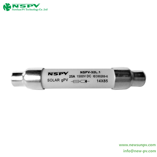 NSPV Solar 1500VDC Fuse 15A 20A 25A 40A gPV Photovoltaic Fuse Link Solar Fusible Link For Solar System Protection