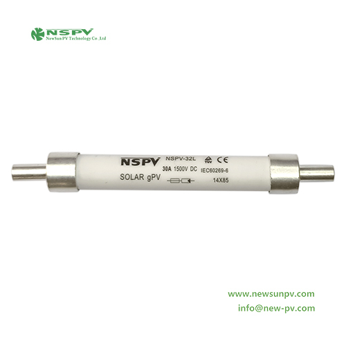 NSPV Solar 1500VDC Fuse 15A 20A 25A 40A gPV Photovoltaic Fuse Link Solar Fusible Link For Solar System Protection