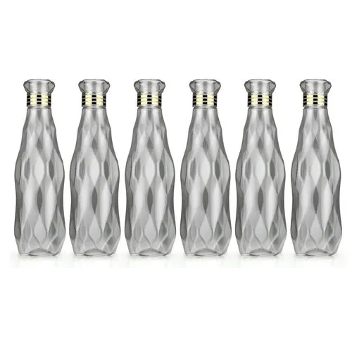 Transparent 1L White Plastic Bottle Set