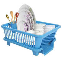 Plastic Kitchen Dish Drainer Rack - Color: Blue