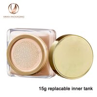 15g square thick replaceable bb cushion foundation glass bottle skincare makeup cosmetic packaging