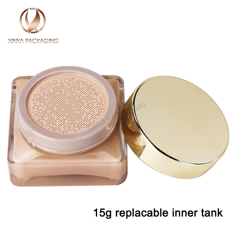 15g square thick replaceable bb cushion foundation glass bottle skincare makeup cosmetic packaging