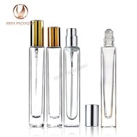 10ml square round thick Glass Bottle perfume pump spray toner roller spliter sample bottle for skincare cosmetic packaging personal care