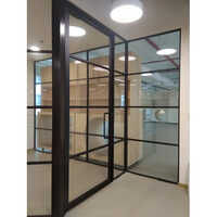 Slimline Aluminium Gride Glass Partition