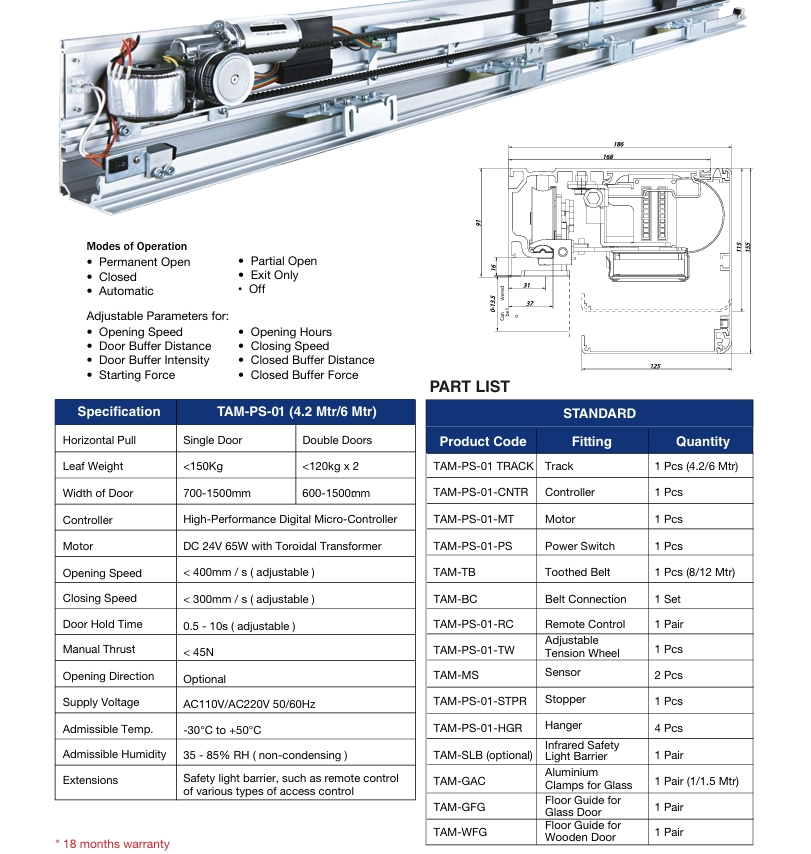 Automatic Sensor Glass Door