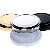 Pickle Jam Jar Caps - Aluminium Material, Customized Sizes Available | Airtight Seal, Built-in Gasket, Worm Embossed Treatment, Labeling Area