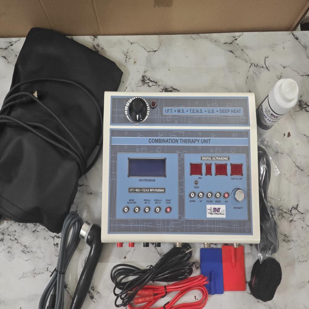 5 In 1 IFT MS Tens Ultrasonic Deep Heat Physiotherapy Machine Electrotherapy Combo for All Pain Relief