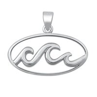 925 Sterling Silver Handcrafted Beautiful Waves Pendant
