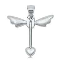 925 Sterling Silver Handcrafted Cupid Arrow Cross Pendant Women