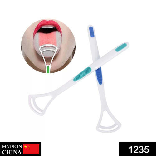 NEW HOT AWAY HAND SCRAPER FASHION TONGUE CLEANER BRUSH WITH SILICA HANDLE - 2 pieces (1235