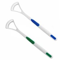 NEW HOT AWAY HAND SCRAPER FASHION TONGUE CLEANER BRUSH WITH SILICA HANDLE - 2 pieces