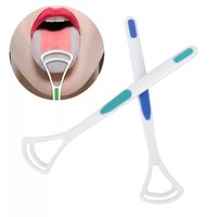 NEW HOT AWAY HAND SCRAPER FASHION TONGUE CLEANER BRUSH WITH SILICA HANDLE - 2 pieces