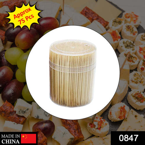 SIMPLE WOODEN TOOTHPICKS WITH DISPENSER BOX (0847)