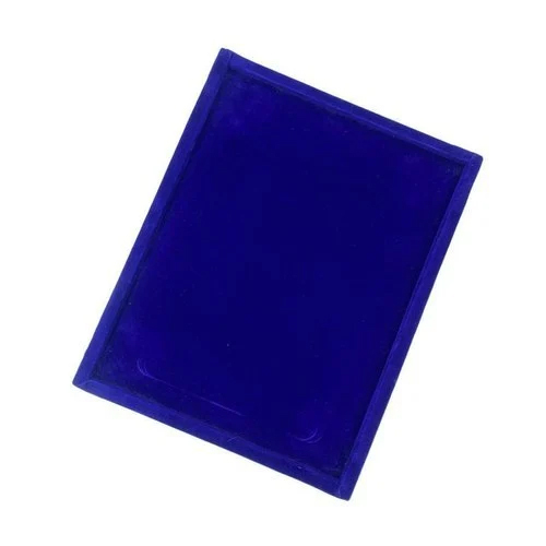 Blue Velvet Rectangular Shaped Jewellery Display Trays