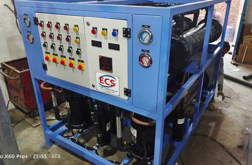 Water Chilling Plant - Electric Power Supply, New Industrial Equipment - Blue Color Design, Optimal Cooling Performance