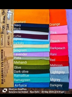 Airjet Cotton Sinkar Fabric - Multicolor Plain Textured, Lightweight and Washable Fabric for T-Shirts and Lower Garments