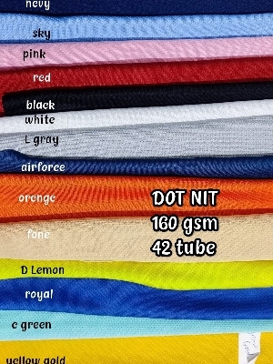 Polyster Dot Knit Fabric Plain/Solid Multicolour - Attributes: Light In Weight