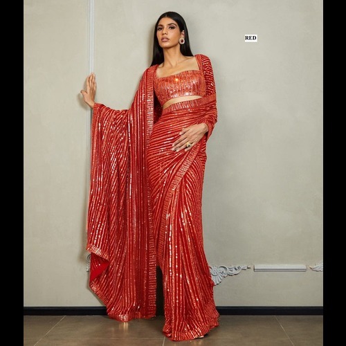 gorgette   saree