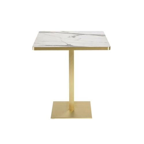 iron gold marble dining top squre table for cafe resturent by priya desgin
