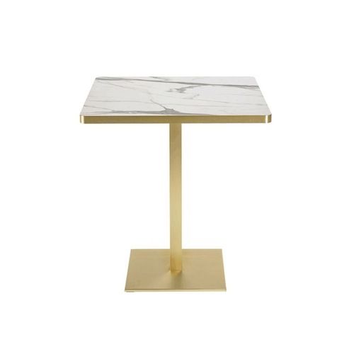 Iron Gold Marble Dining Top Squre Table For Cafe Resturent By Priya Desgin