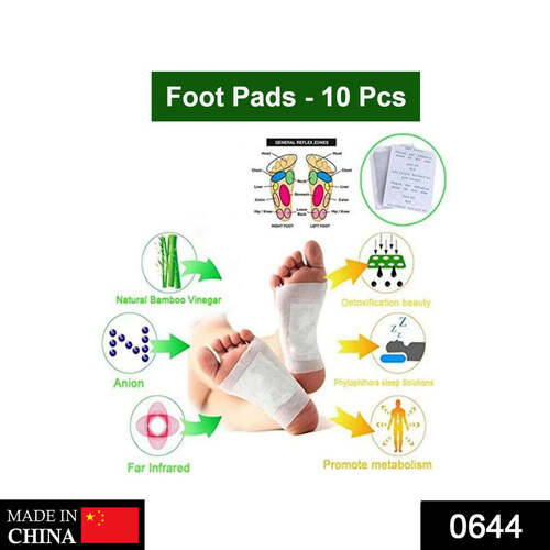 KINOKI CLEANSING DETOX FOOT PADS GINGER AND SALT FOOT PATCH 10PCS (FREE SIZE )(WHITE) (0644