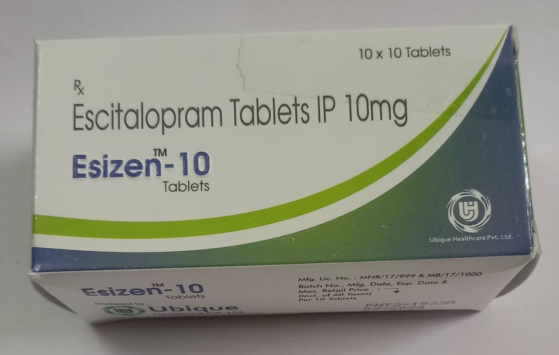 Esizen 10 (Escitalopram Oxalate Tablet Ip 10Mg) General Medicines