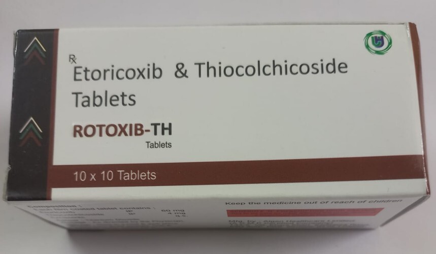 Rotoxib Th Etoricoxib 60 Mg & Thiocolchicoside 4 Mg Tab - Physical Form: Tablets