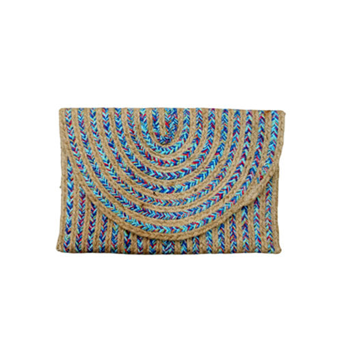 KFT-45 Jute And Cotton Braided Clutch Bag