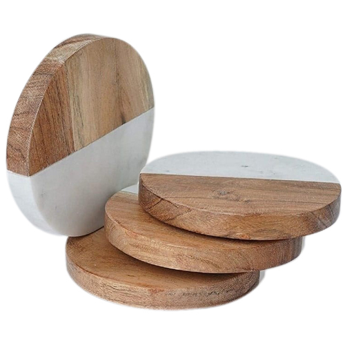 Marble Coaster Set - Round Shape, Multiple Sizes Available | Ideal for Hotels and Homes, Made from Durable Marble Material