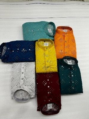 Mens Mirror work kurta