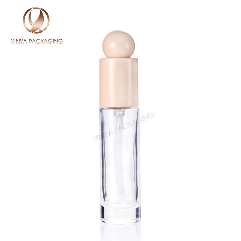 30ml round ball cap pump glass bottle foundation concealer sunscreen lotion primer skincare beauty makeup cosmetic packaging