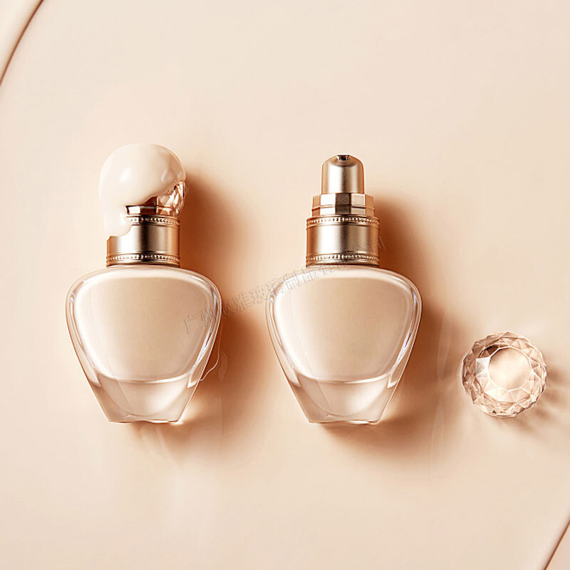 30ml Glass Pump Bottle clear foundation serum sunscreen concealer makeup primer skincare cosmetic packaging