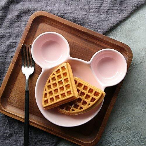 MICKEY SHAPED KIDS/SNACK SERVING SECTIONED PLATE (0843)