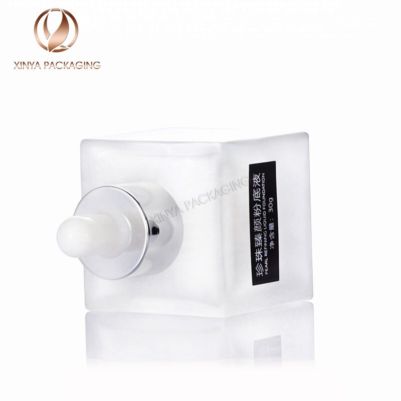 30ml square thick Dropper Glass Bottles foundation serum eseential oil glass bottle skincare cosmetic packaging